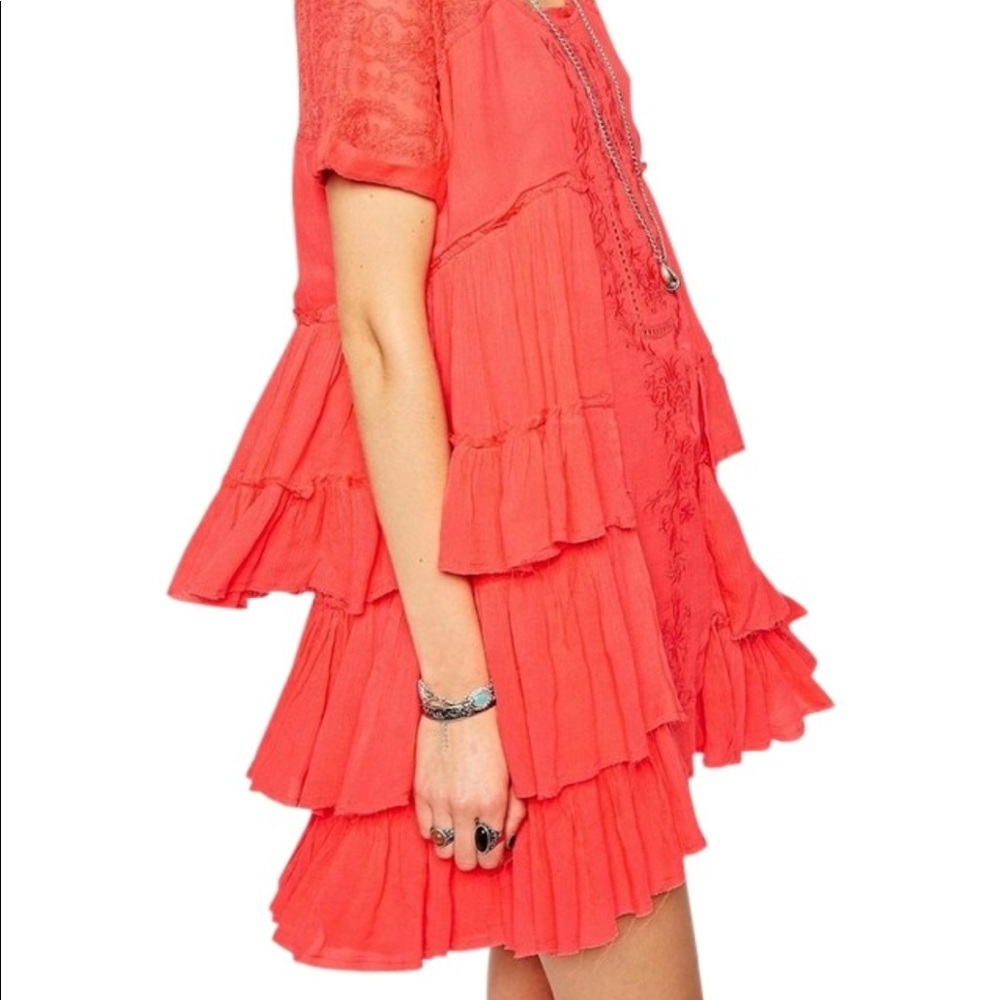 Free People Coral Mini Dress